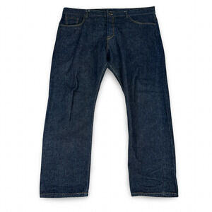 Railcar Fine Goods Jeans Mens 46x30 Selvedge Blue Denim Dark Button Fly Straight